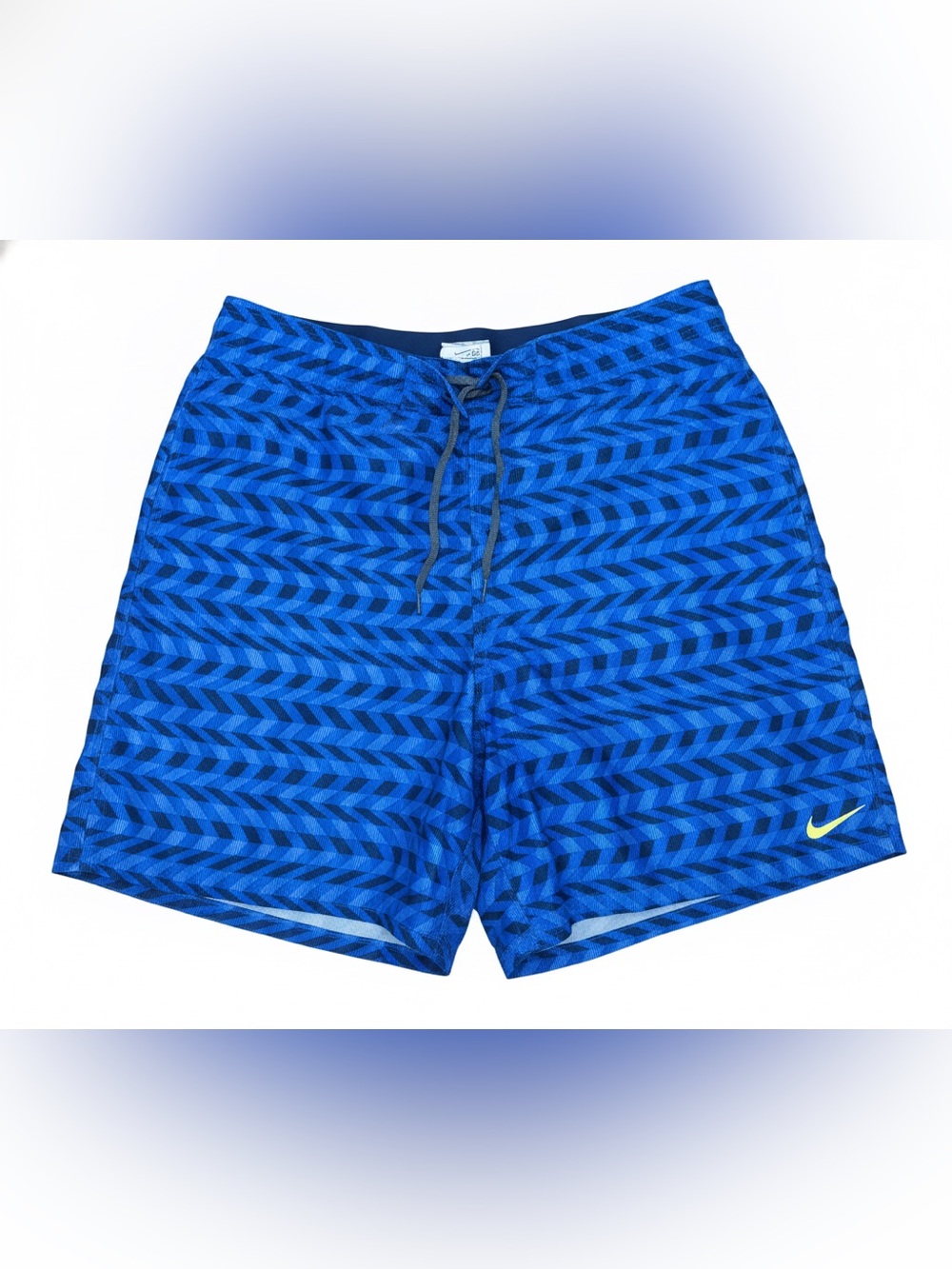 Nike Men’s XL Swim Trunks Blue Geometric Print Drawstring Built-In Support Liner - Picture 1 of 13